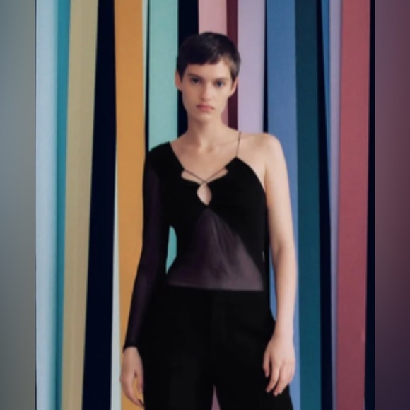 Zara ASYMMETRICAL BODYSUIT - Picture 1 of 13